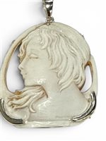 Pendant Mandile 1922 Woman Cammei  in Silver Conchiglia 2MCICM233